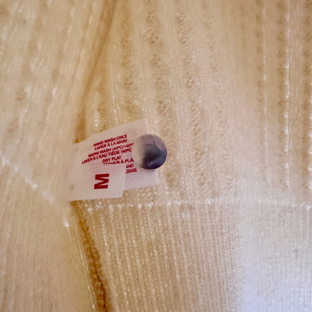 N.Peal London Yellow 100% Cashmere Cable Knit Cardigan Made in Scotland M - Picture 8 of 10